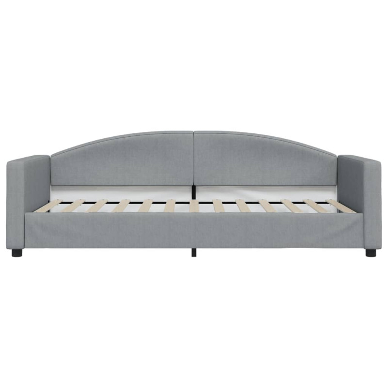 Sofa z funkcją spania, jasnoszara, 90x200 cm, obita tkaniną