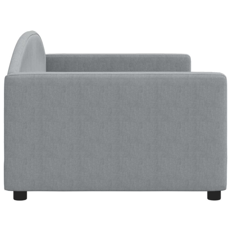 Sofa z funkcją spania, jasnoszara, 90x200 cm, obita tkaniną