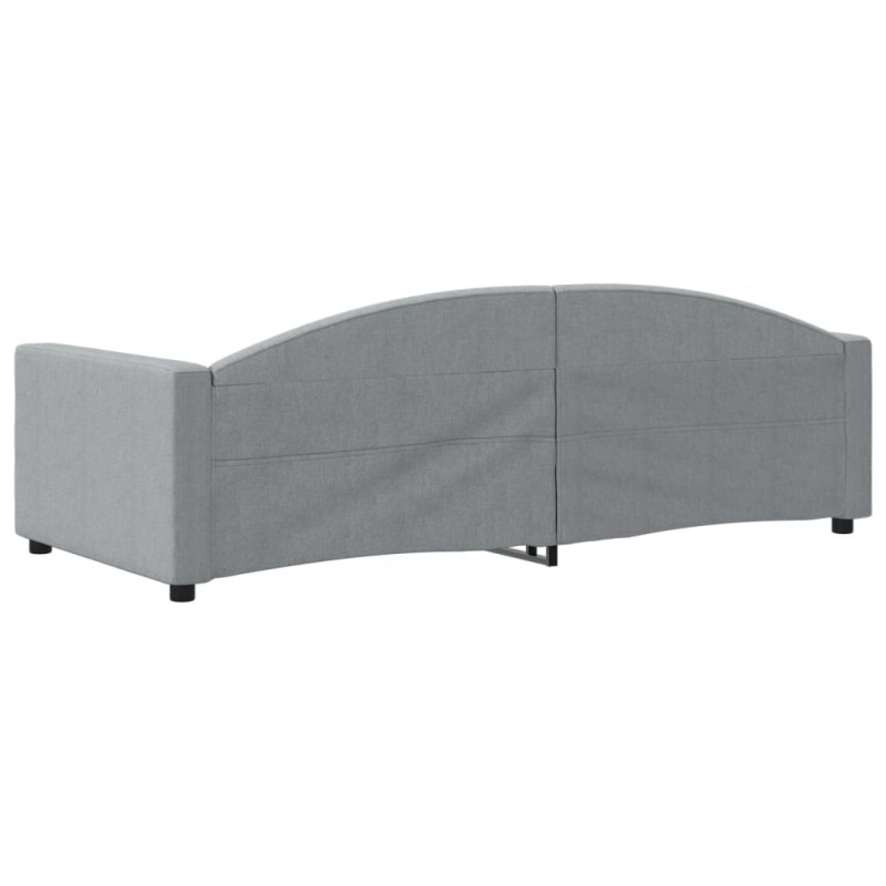 Sofa z funkcją spania, jasnoszara, 90x200 cm, obita tkaniną
