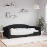Sofa z funkcją spania, czarna, 100x200 cm, obita tkaniną