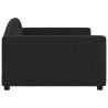 Sofa z funkcją spania, czarna, 100x200 cm, obita tkaniną
