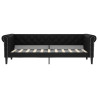 Sofa z funkcją spania, czarna, 90x190 cm, sztuczna skóra