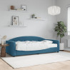 Sofa z materacem do spania, niebieska, 90x200 cm, aksamit