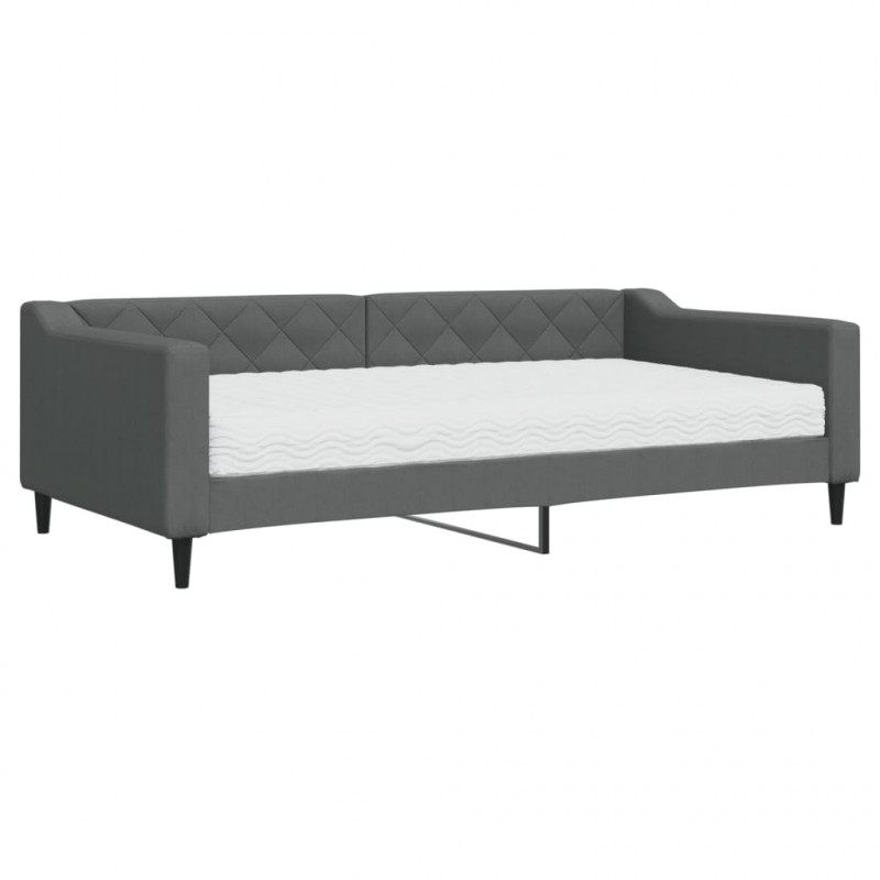 Sofa z materacem do spania, ciemnoszara, 100x200 cm, tkanina