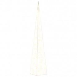 Akrylowy stożek dekoracyjny, ciepłe białe LED, 90 cm