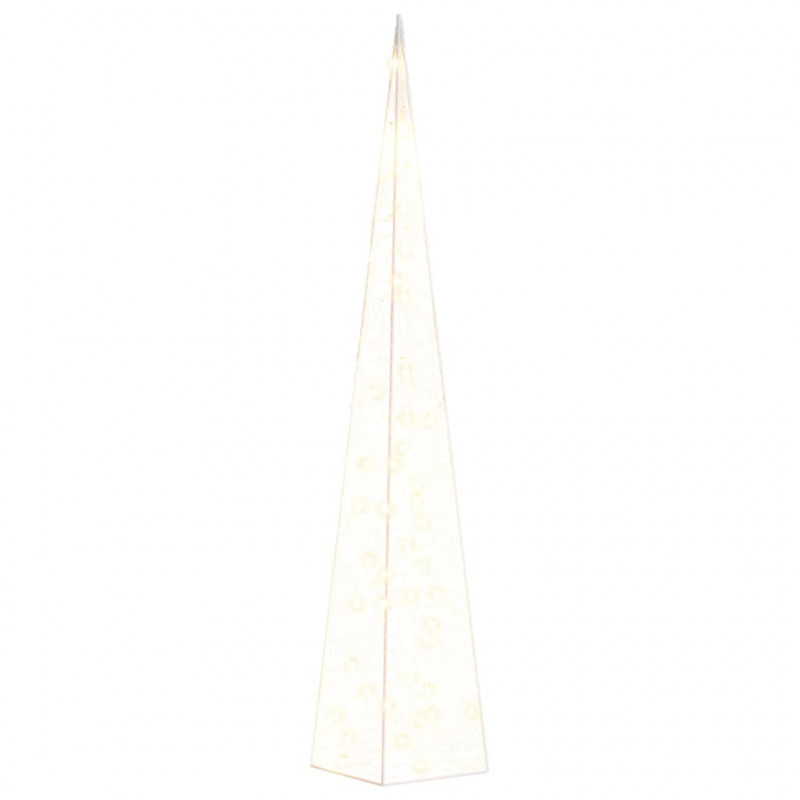 Akrylowy stożek dekoracyjny, ciepłe białe LED, 90 cm