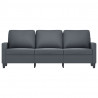 Sofa 3-osobowa, ciemnoszara, 180 cm, obita aksamitem