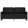 Sofa 2-osobowa, czarna, 140 cm, tapicerowana aksamitem