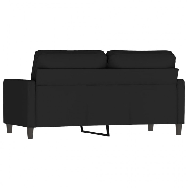 Sofa 2-osobowa, czarna, 140 cm, tapicerowana aksamitem