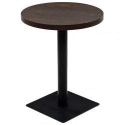 Stolik bistro z MDF, stalowa podstawa, 60x75 cm, ciemny jesion