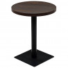 Stolik bistro z MDF, stalowa podstawa, 60x75 cm, ciemny jesion