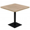 Stolik bistro z MDF na stalowej podstawie, 80x80x75 cm, dębowy