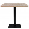 Stolik bistro z MDF na stalowej podstawie, 80x80x75 cm, dębowy