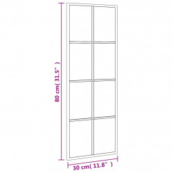 Lustro ścienne, czarne, 30x80 cm, prostokątne, żelazo