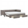 Sofa rozsuwana z szufladami, taupe, 80x200 cm, tkanina