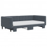 Sofa rozsuwana z materacami, ciemnoszara, 100x200 cm, aksamit