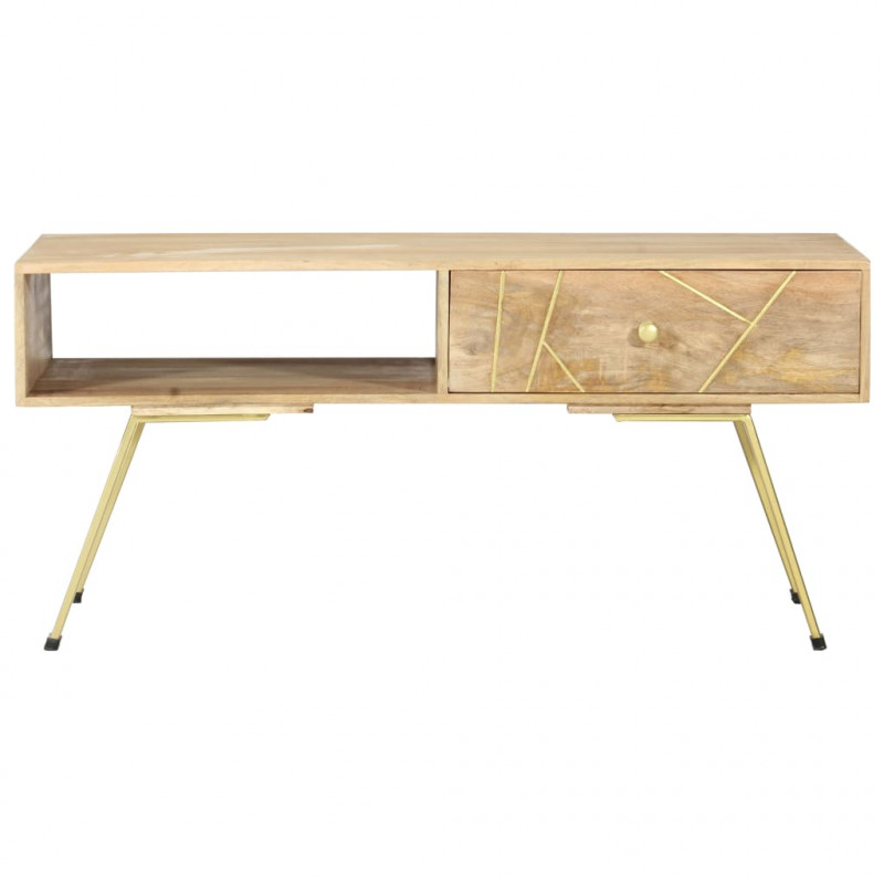 Stolik kawowy, 95 x 50 x 42 cm, lite drewno mango