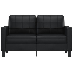 2-osobowa sofa, czarna, 140 cm, sztuczna skóra