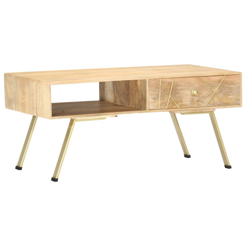 Stolik kawowy, 95 x 50 x 42 cm, lite drewno mango