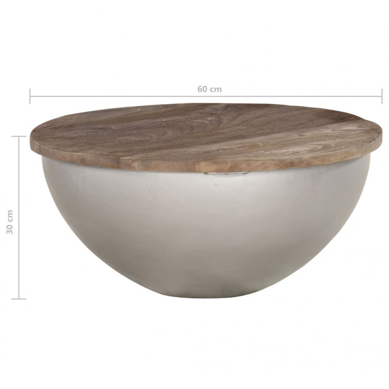 Stolik kawowy w kształcie misy, Ø60 cm, lite drewno mango