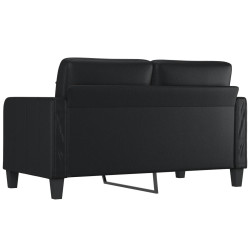 2-osobowa sofa, czarna, 140 cm, sztuczna skóra