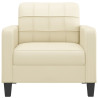 Fotel, kremowy, 60 cm, obity sztuczną skórą