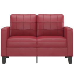 2-osobowa sofa, winna czerwień, 120 cm, sztuczna skóra