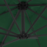 Parasol wiszący ze stalowym słupkiem, 250x250 cm, zielony