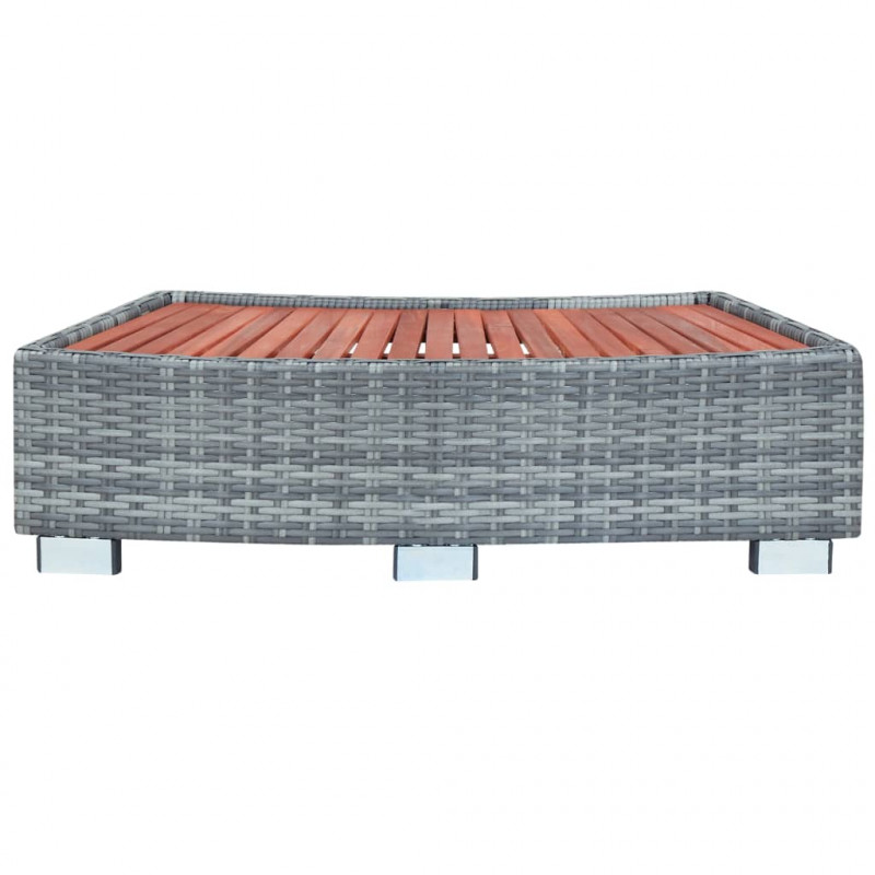 Stopień do spa, szary, 92 x 45 x 25 cm, polirattanowy