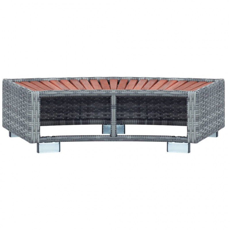 Stopień do spa, szary, 92 x 45 x 25 cm, polirattanowy