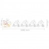 4 renifery i sanie z lampek, XXL, 1548 diod LED, 500x80 cm
