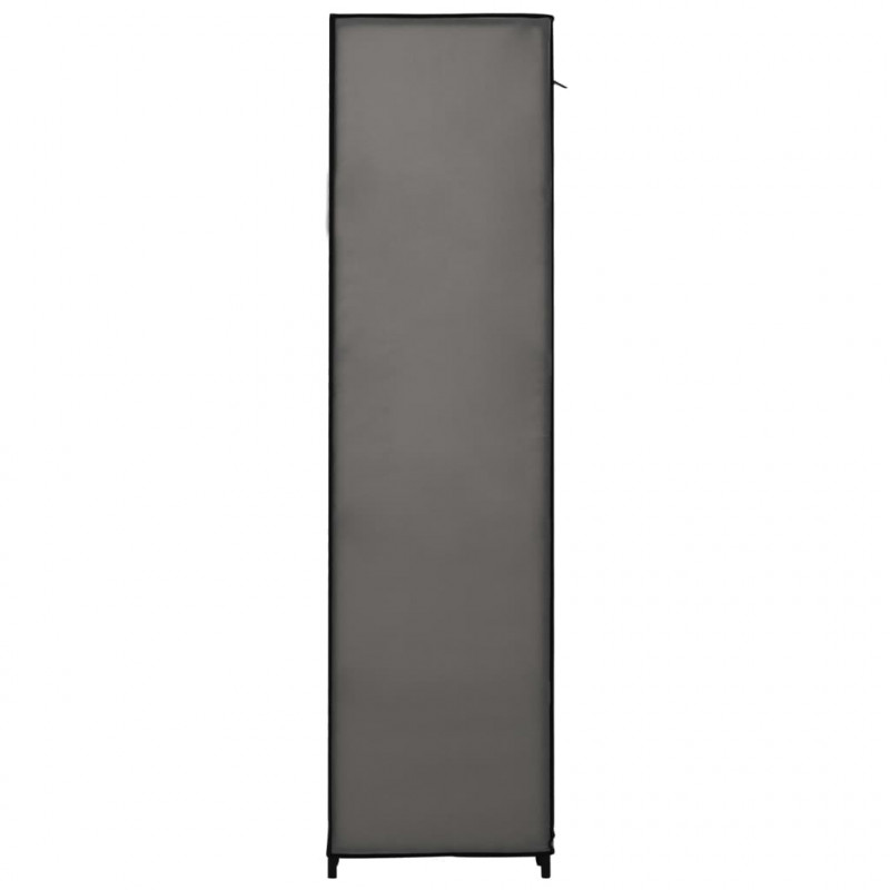 Szafa z przegrodami i drążkami, szara, 150x45x176 cm, tkanina