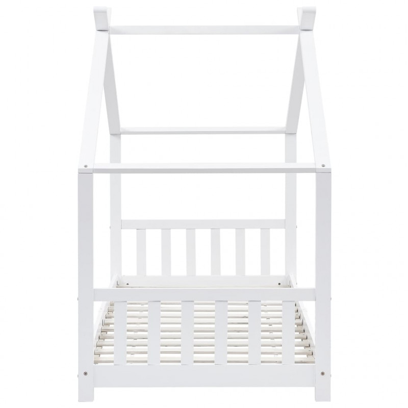 Rama łóżka dziecięcego, biała, lite drewno sosnowe, 90 x 200 cm