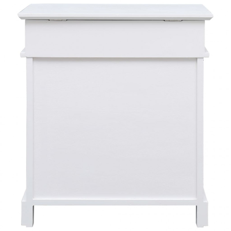 Szafka na buty, biała, 50 x 28 x 58 cm, drewno paulownia
