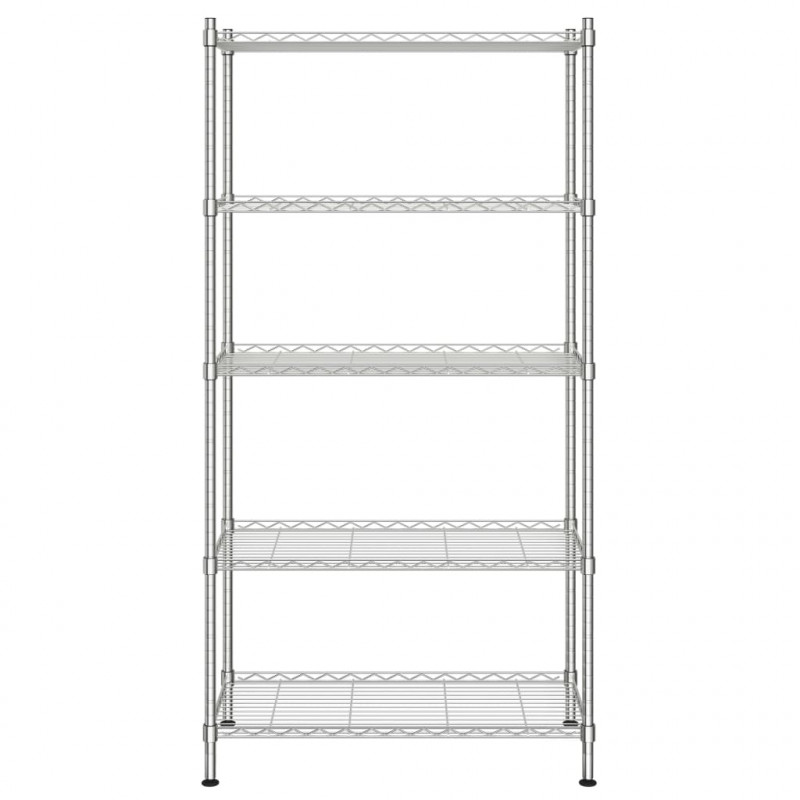 5-poziomowy regał, 90x35x180 cm, chrom, 250 kg