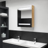 Szafka łazienkowa z lustrem i LED, kolor dębu, 50x14x60 cm