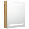 Szafka łazienkowa z lustrem i LED, kolor dębu, 50x14x60 cm