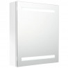 Szafka łazienkowa z lustrem i LED, lśniąca biel, 50x14x60 cm