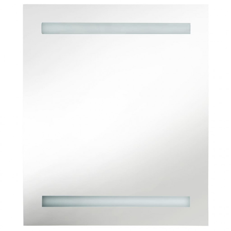 Szafka łazienkowa z lustrem i LED, lśniąca biel, 50x14x60 cm