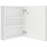 Szafka łazienkowa z lustrem i LED, lśniąca biel, 50x14x60 cm