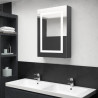 Szafka łazienkowa z lustrem i LED, szara, 50x13x70 cm
