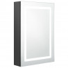 Szafka łazienkowa z lustrem i LED, szara, 50x13x70 cm