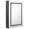Szafka łazienkowa z lustrem i LED, szara, 50x13x70 cm
