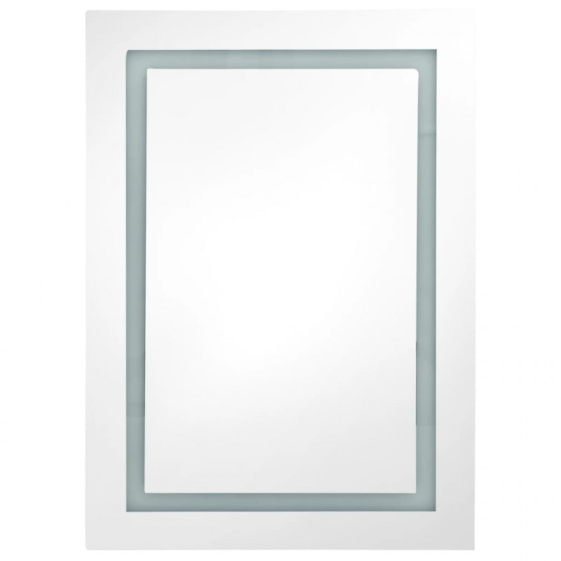 Szafka łazienkowa z lustrem i LED, kolor dębu, 50x13x70 cm