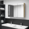 Szafka łazienkowa z lustrem i LED, 89 x 14 x 62 cm, kolor dębu