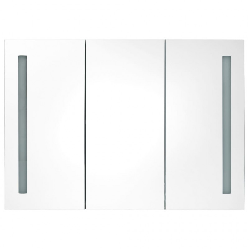Szafka łazienkowa z lustrem i LED, 89 x 14 x 62 cm, kolor dębu