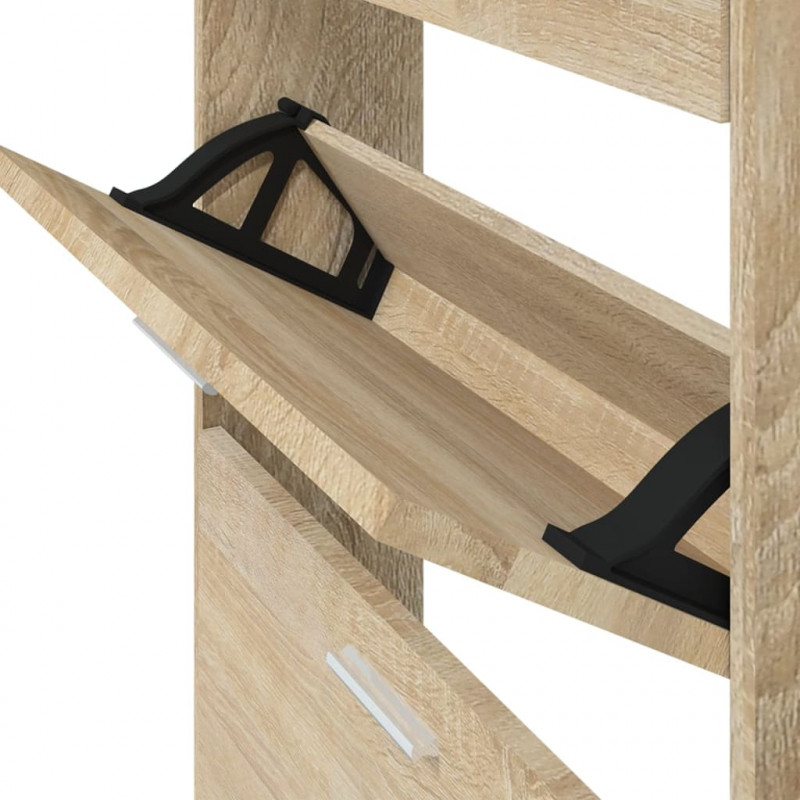 Szafka na buty, dąb, 59x17x150 cm, materiał drewnopochodny