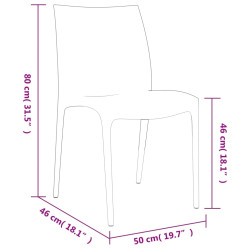 Krzesła ogrodowe, 2 szt., kremowe, 50x46x80 cm,polipropylen