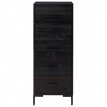 Komoda, czarna, 42x35x110 cm, lite drewno sosnowe