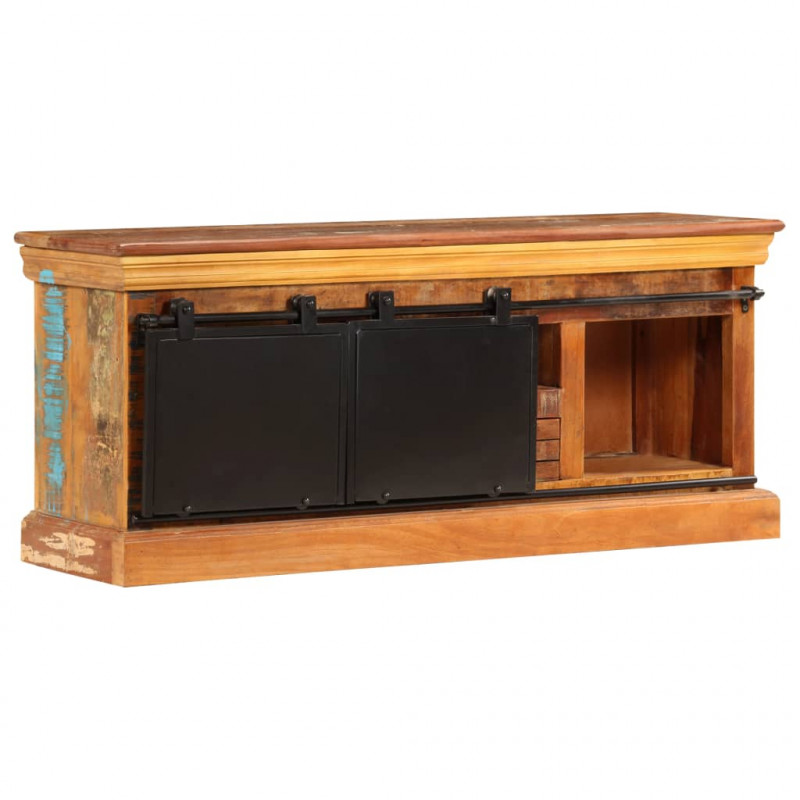 Szafka pod TV, 110x30x45 cm, lite drewno odzyskane